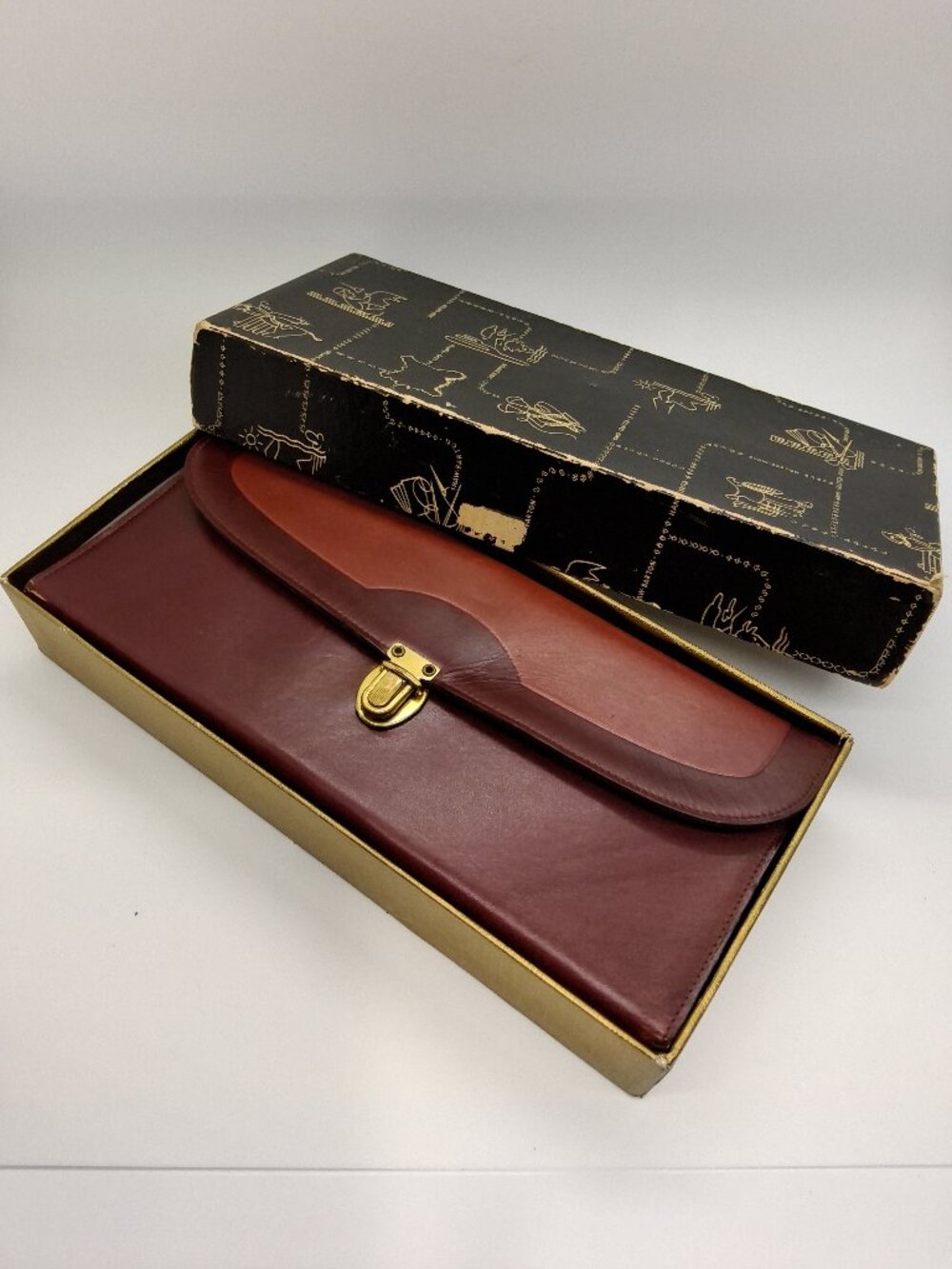 1940’s SHAW BARTON Travel Bridge Card Case w/2 Playing Decks, Pencil & Score Pad